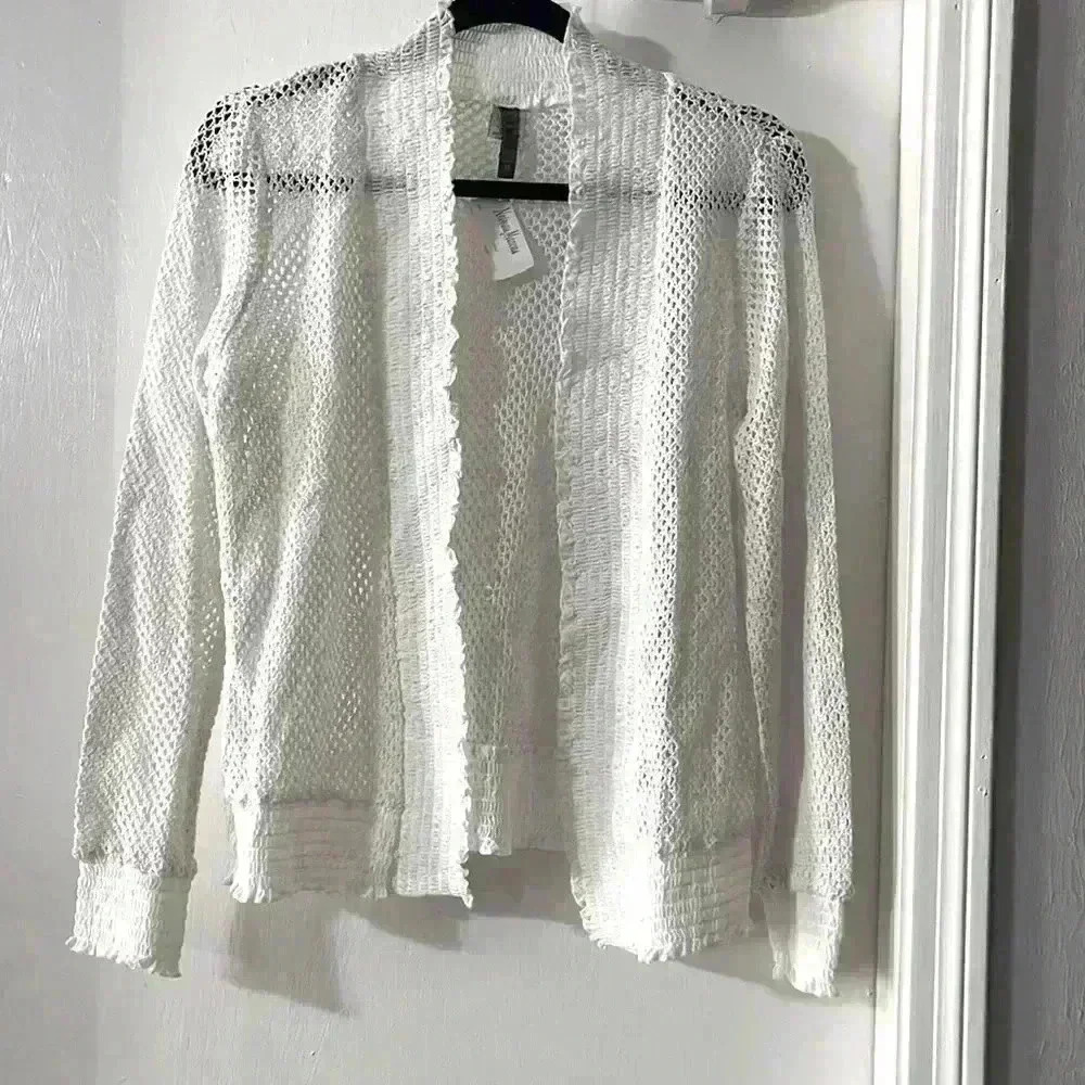 XCVI women’s white open cardigan